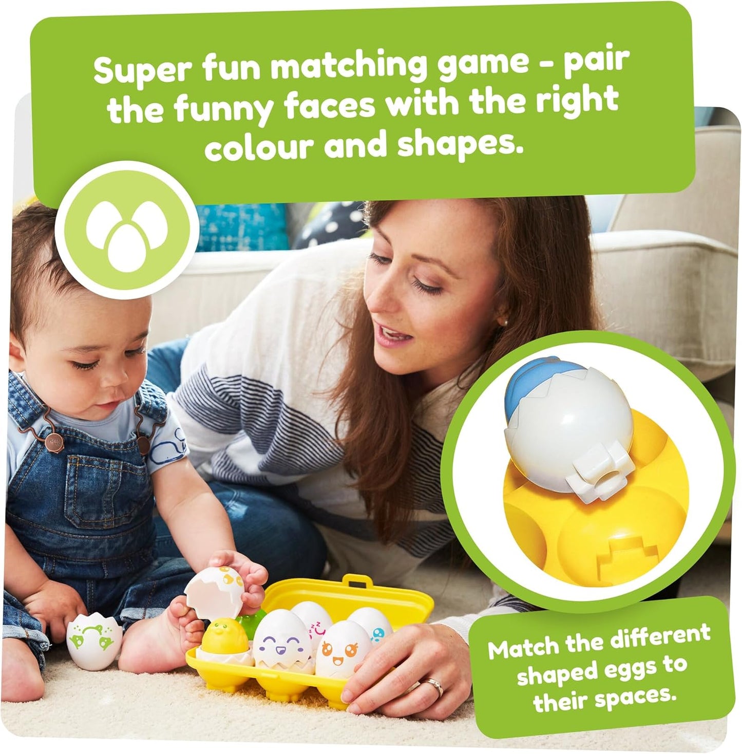 Hide & Squeak Eggs Baby Toy Set – Colour & Shape Sorting Sensory Toy with Squeak & Rattle Chicks – Educational Toy for Babies 6–36 Months