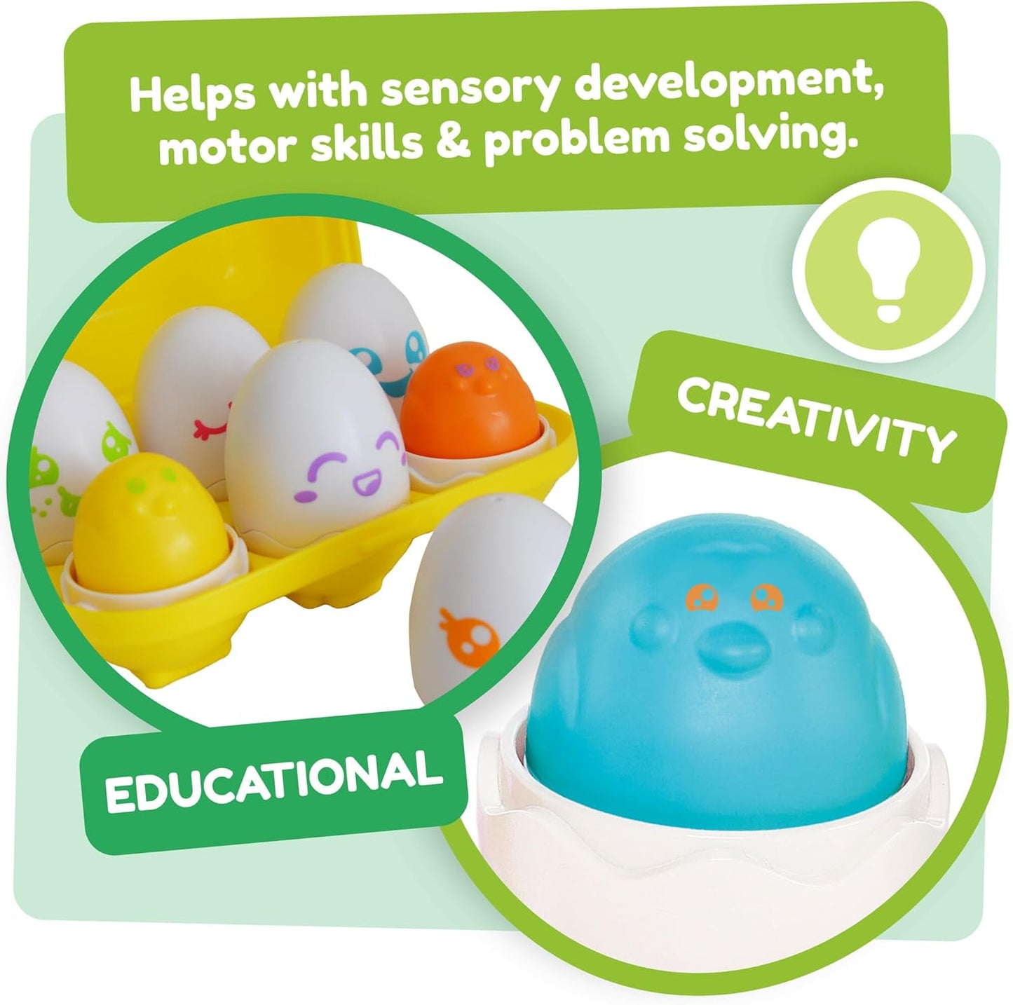 Hide & Squeak Eggs Baby Toy Set – Colour & Shape Sorting Sensory Toy with Squeak & Rattle Chicks – Educational Toy for Babies 6–36 Months