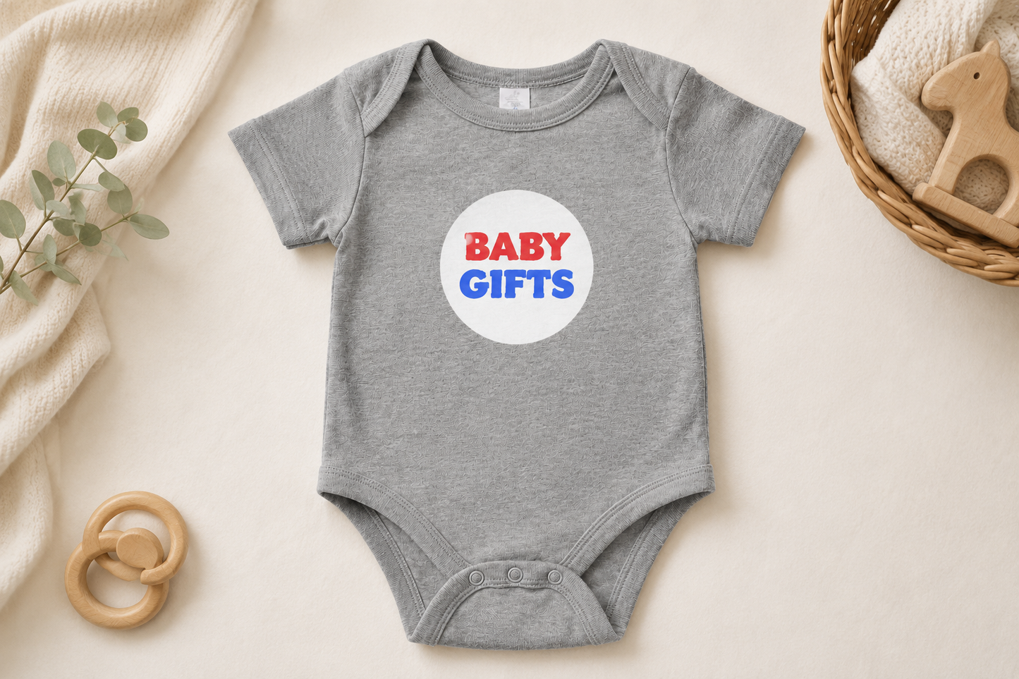 Baby Gifts Baby Bodysuit – Soft Cotton Short Sleeve Baby Onesie Grey